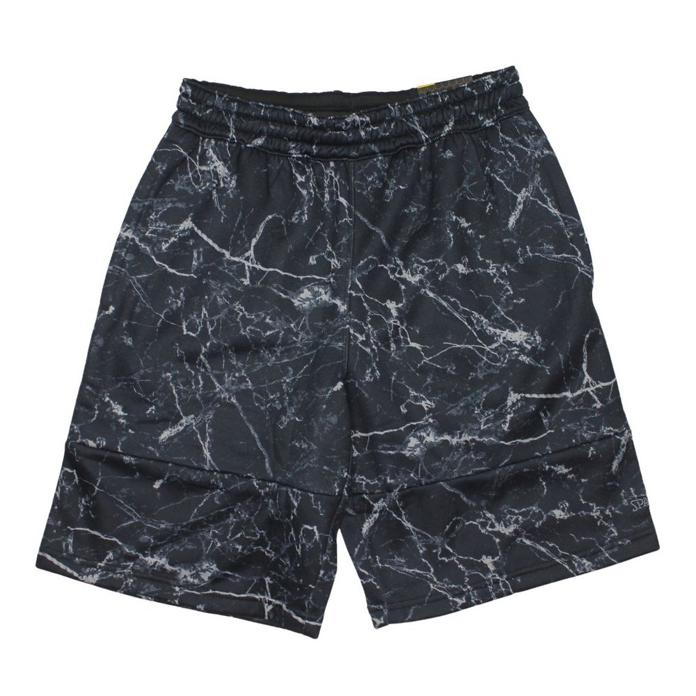 Spalding Black Marble Drawstring Neoprene Stretch Basketball Running Shorts sz M